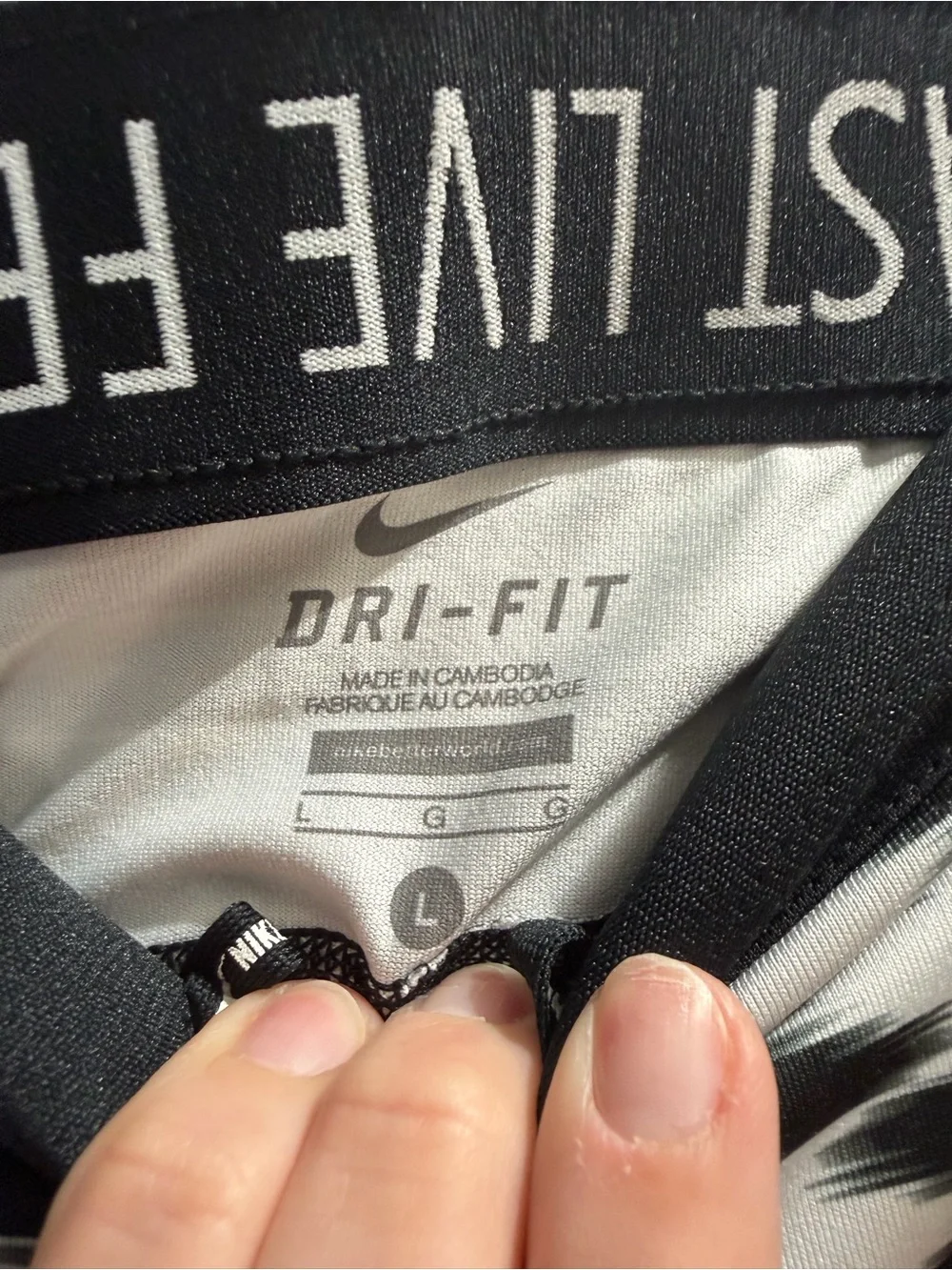 Nike Black & White Graphic Print Leggings